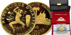 50 Gourdes Haïti 1967 or 900% SPL présentation