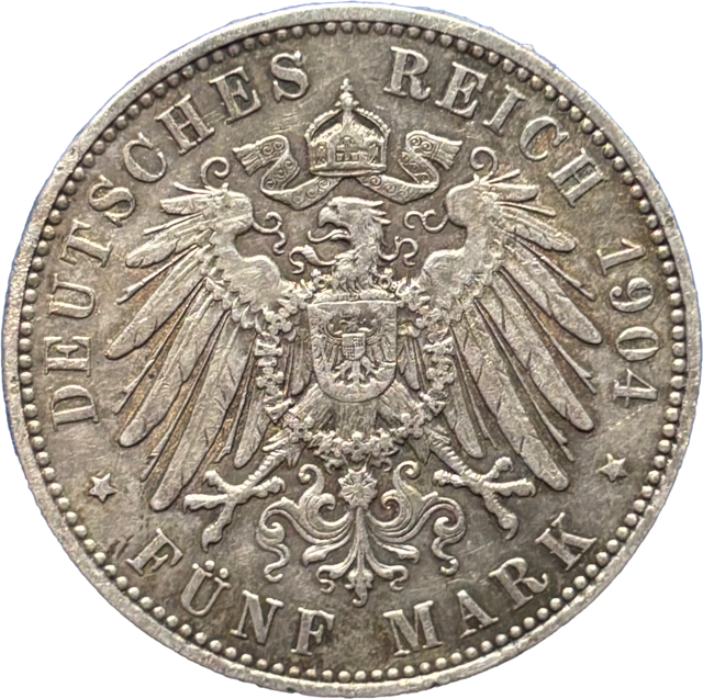 5 Mark Gerog von Sachsen 1904 E TTB revers