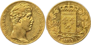 20 francs Charles X 1829 A TTB R2 droit et revers