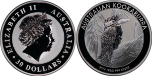 30 dollars argent 1 kilo 999 ‰ Australie Kookaburra 2014 droit et revers