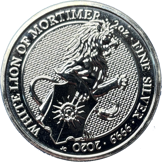 5 Pounds Elisabeth II argent 999 ‰ 2 onces 2020 white lion Queen’s Beasts revers