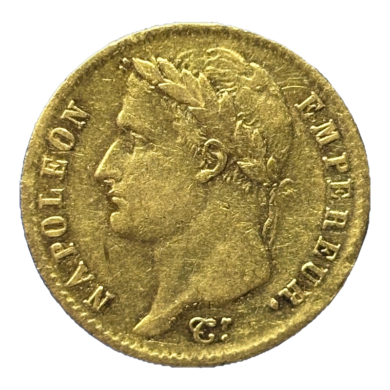 20 Francs Or Napoléon Ier Tête Nue 1808 M Toulouse - droit