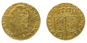Louis d'Or 1787 A Paris Louis XVI Buste Lauré 1er Semestre TTB - droit et revers