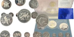 Coffret Belize 1974 Sterling Silver Proof Set Franklin Mint avec coffret bois certificat et 8 pièces argent
