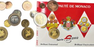 Coffret BU Monaco 2002 série euro 8 pièces 1c à 2€ livret Principauté de Monaco Rainier III Albert