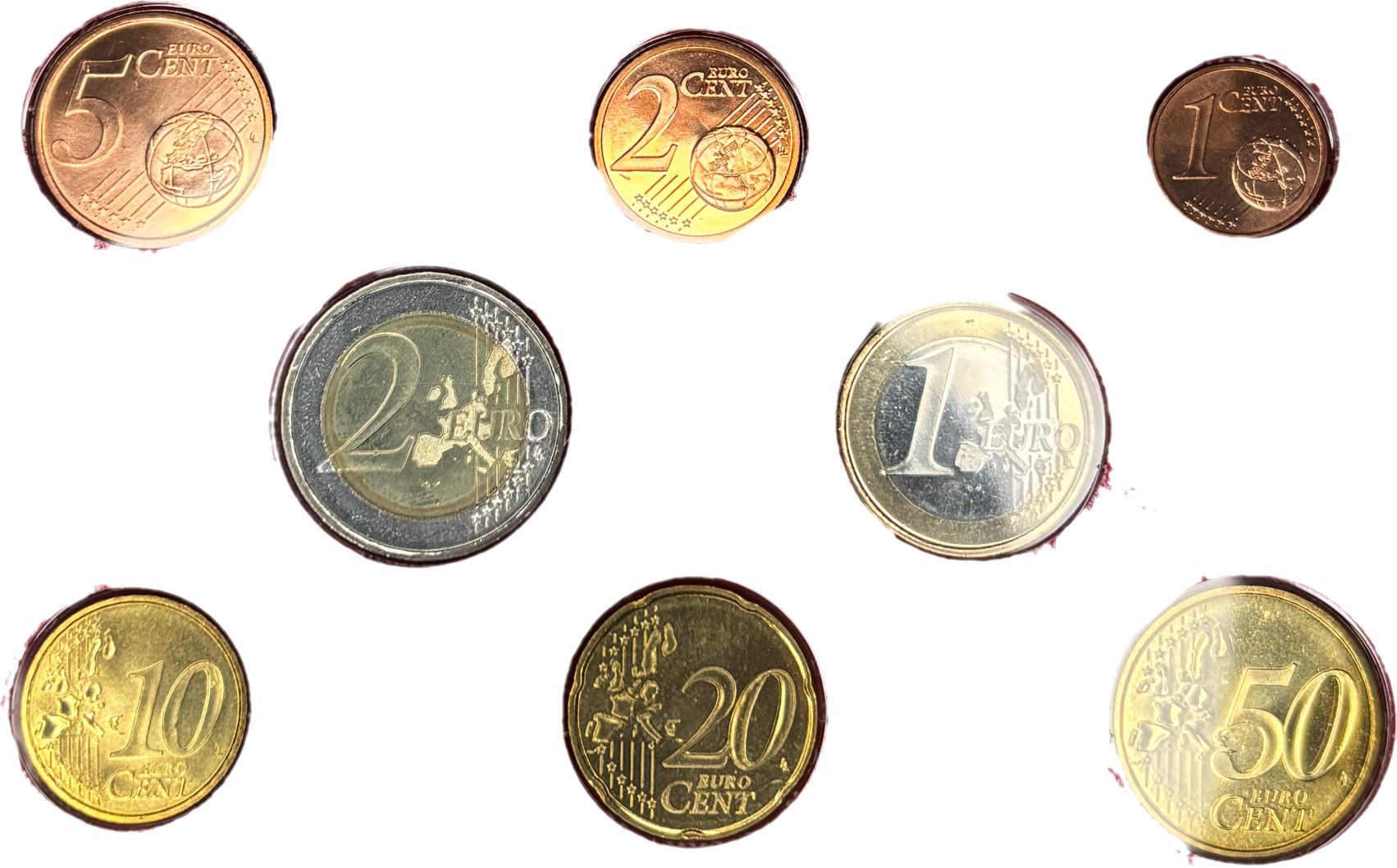 Série Monaco euro 2002 vue revers faces communes européennes 1c à 2€
