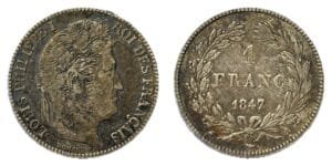 1 franc Louis-Philippe 1847 A Paris argent - droit et revers