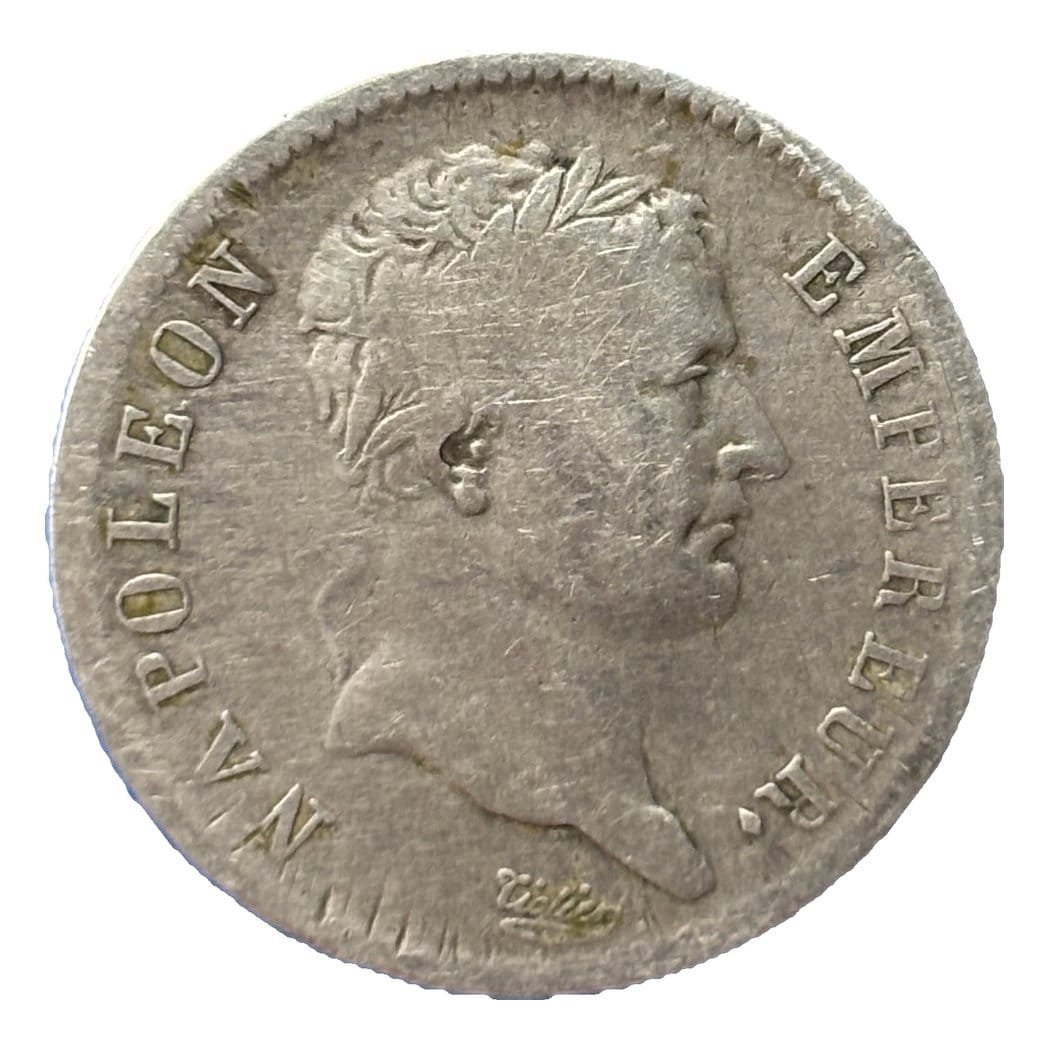 1 franc Napoléon Ier 1808 BB Strasbourg argent - droit