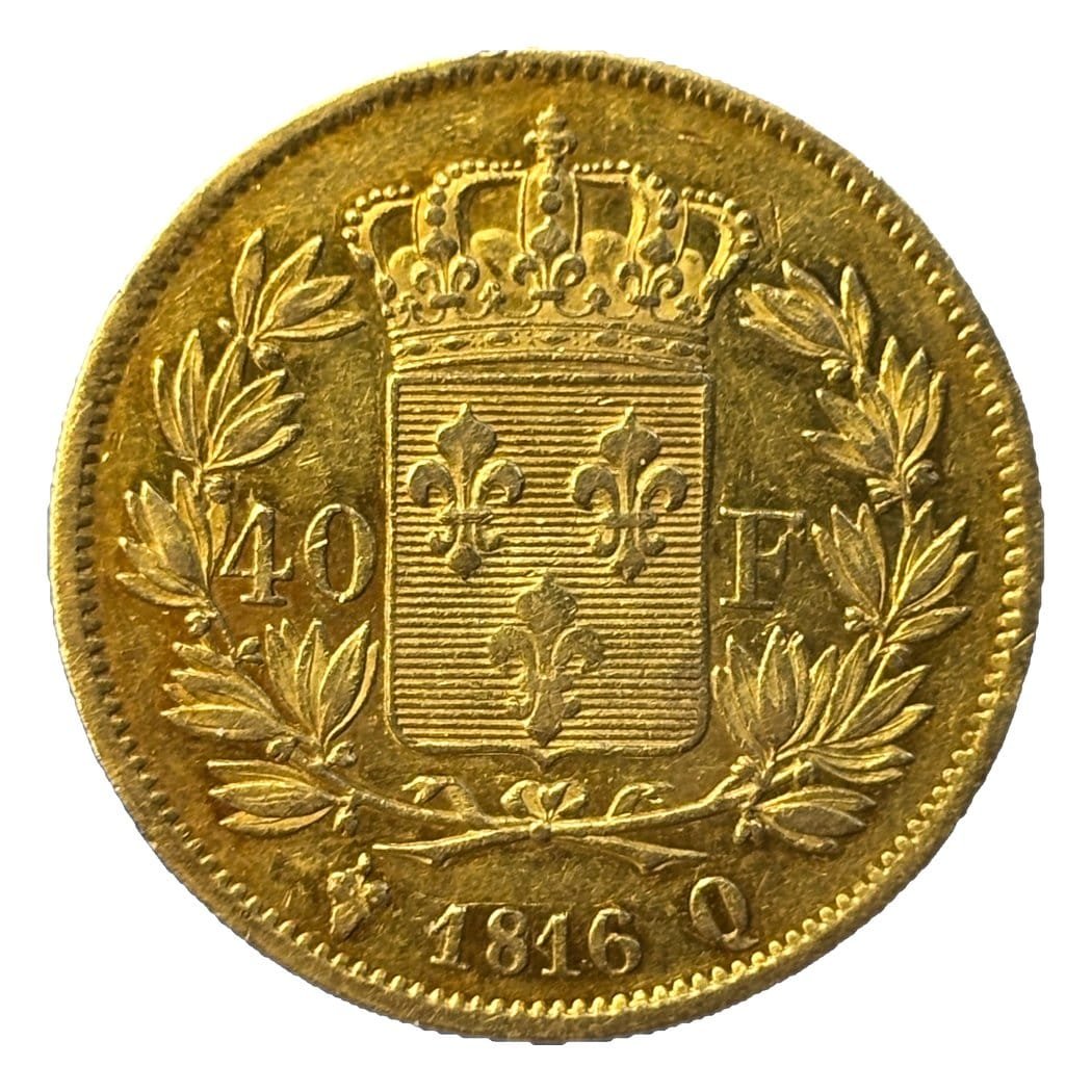 40 francs Louis XVIII 1816 Q TTB R1 - revers