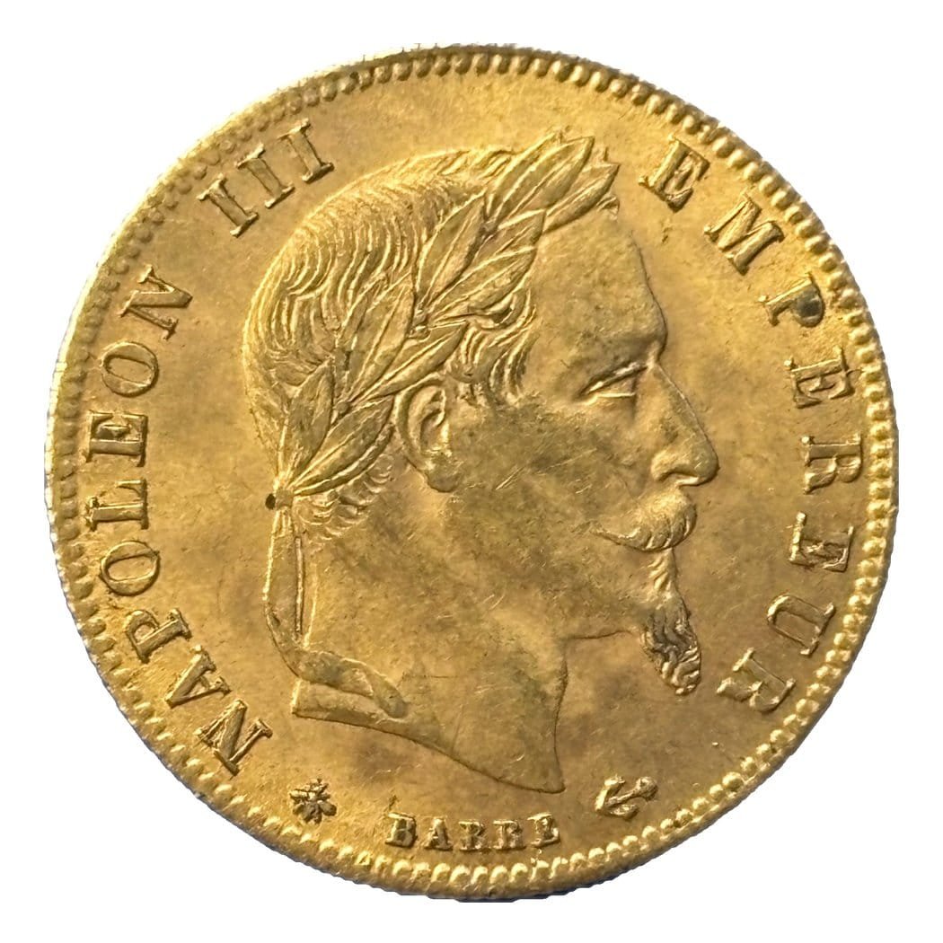 5 francs or Napoléon III tête laurée 1863 A SUP+ - droit