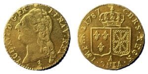 Louis d'or aux écus accolés Louis XVI 1787 A TTB - 2e semestre - droit et revers