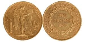 100 francs or Genie avers et revers