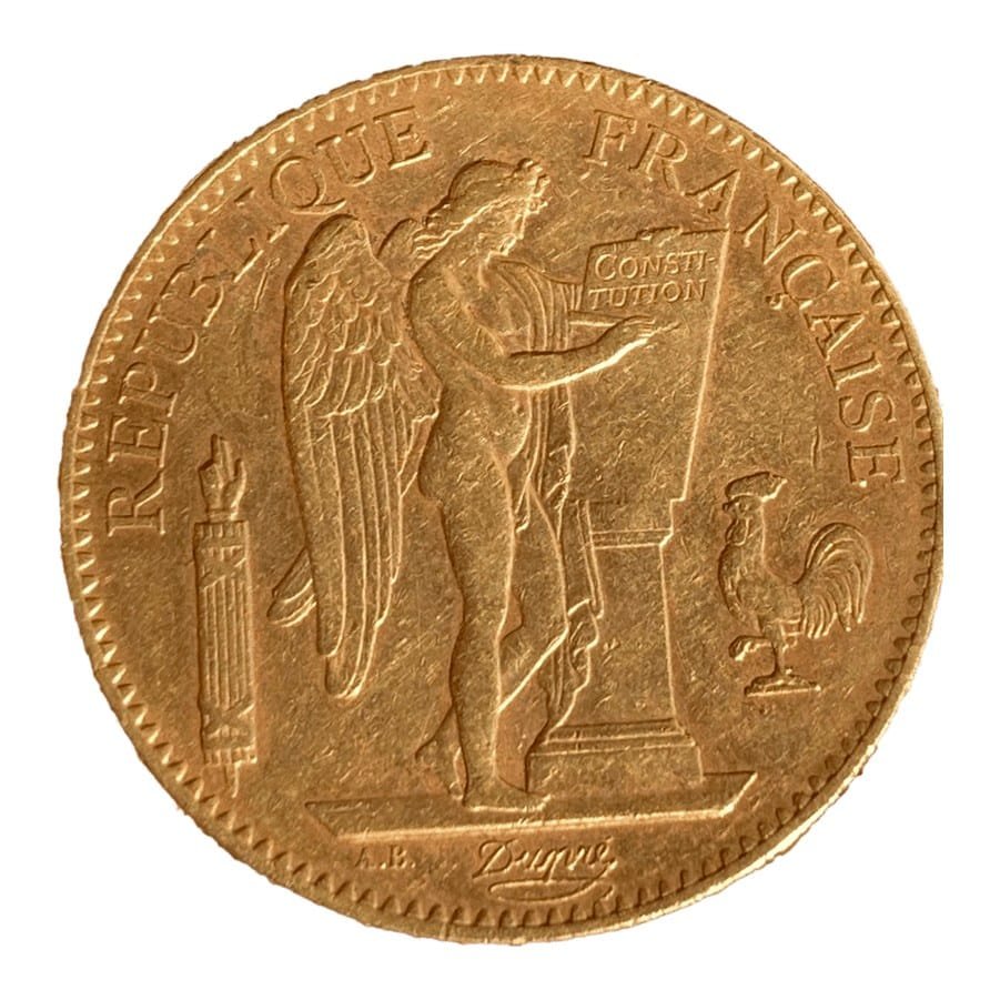 100 francs or Genie droit