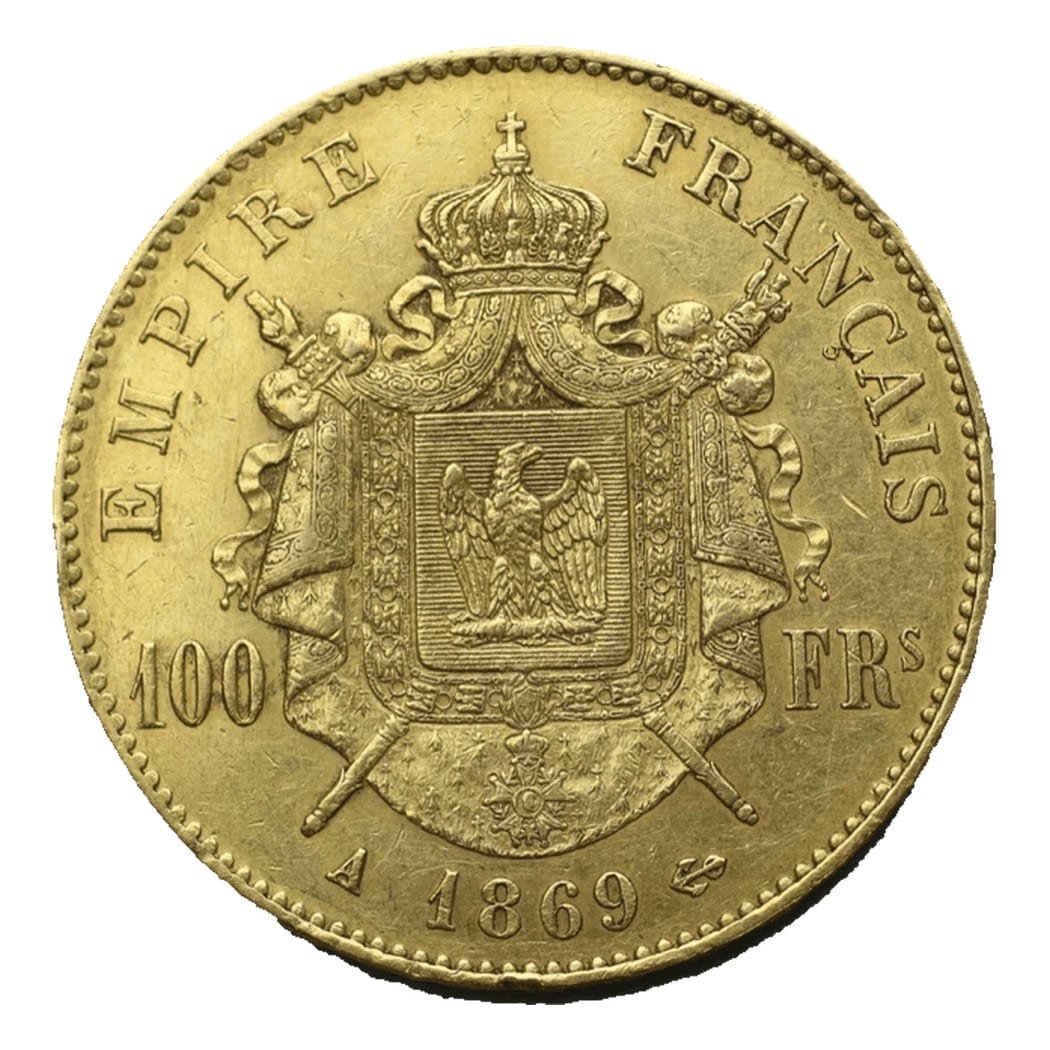 100 francs or Napoléon III tête laurée selon disponibilités - revers
