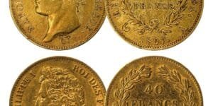 40 francs or effigies variées selon disponibilités