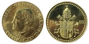 Médaille or Jean-Paul II 1980 Vatican Monnaie de Paris FDC avec certificat - droit et revers