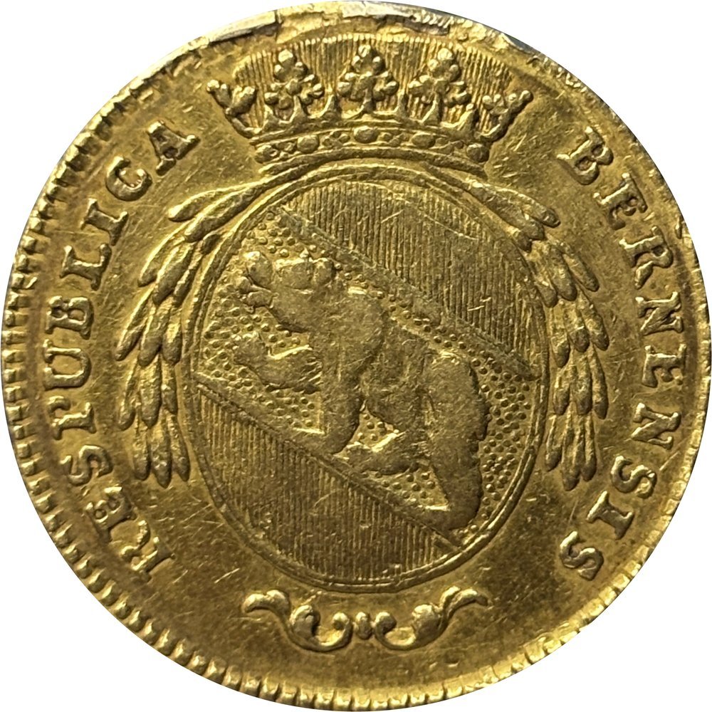 2 duplone or Berne 1795, droit aux armes de Berne RESPUBLICA BERNENSIS
