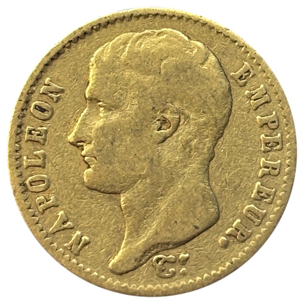 20 francs or Napoléon Ier 1807 W Lille tête nue — droit