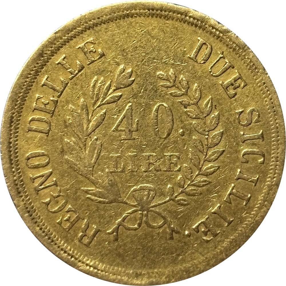 40 lire or 1813 Royaume des Deux-Siciles, revers 40 LIRE