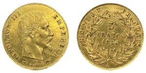 5 francs or Napoléon III tête nue 1856 A SUP droit et revers