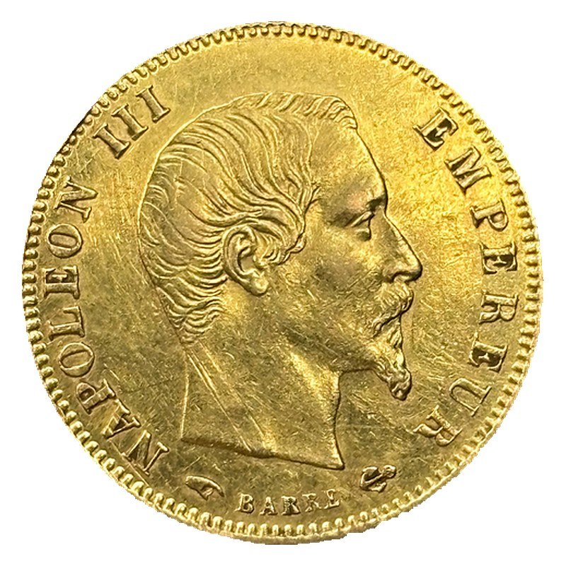5 francs or Napoléon III tête nue 1856 A SUP droit