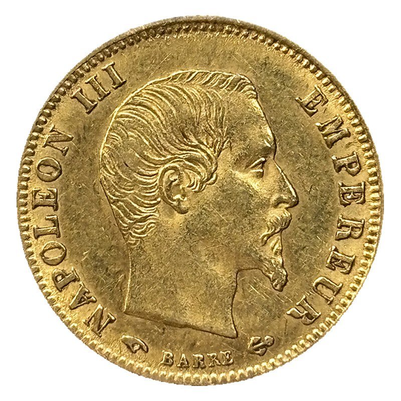 5 francs or Napoléon III tête nue 1859 A SUP- droit