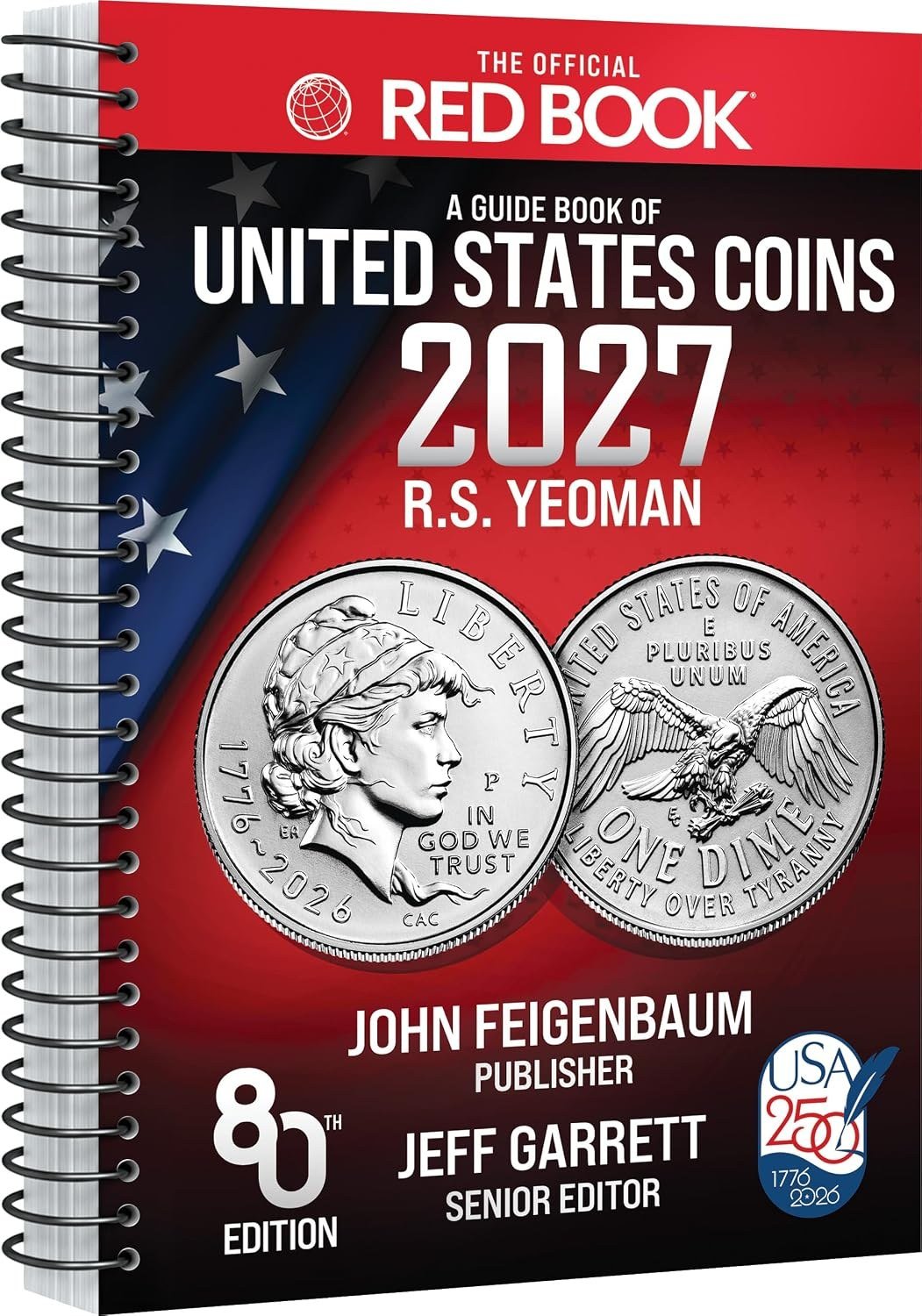 Red Book 2027 – A Guide Book of United States Coins, 80e édition, reliure spirale (couverture)